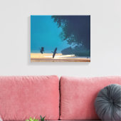 Great Blue Herons Take Flight -Teal Leinwanddruck (Insitu (Wohnzimmer))