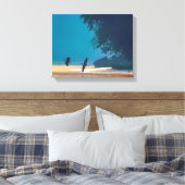 Great Blue Herons Take Flight -Teal Leinwanddruck (Insitu (Schlafzimmer))