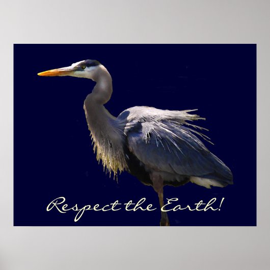 Great Blue Heroon Earth Day Poster (Vorne)