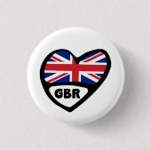 Great Britain Country Code Flag Herz Abzeichen, GB Button (Vorderseite)
