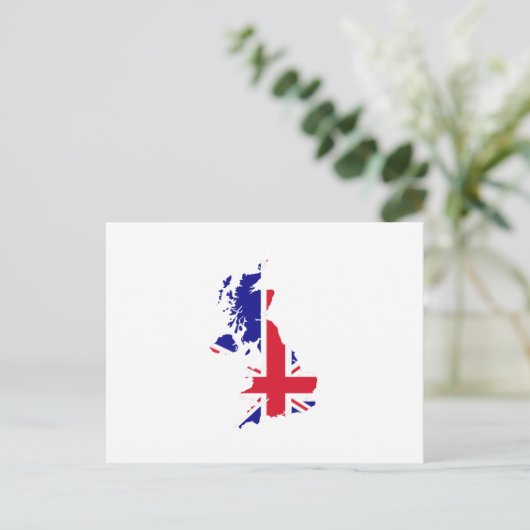 Great Britain Map Flag Postkarte (Stehend Vorderseite)