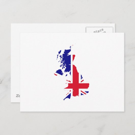 Great Britain Map Flag Postkarte (Vorne/Hinten)