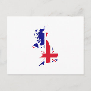 Great Britain Map Flag Postkarte