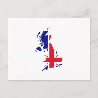 Great Britain Map Flag Postkarte