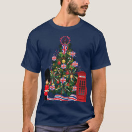 Great Britian Christmas Tree Euro British Europe T-Shirt
