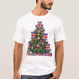 Great Britian Christmas Tree Euro British Europe T-Shirt