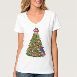 Great Britian Christmas Tree Euro British Europe T-Shirt