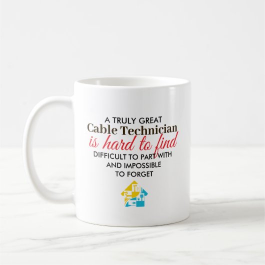 Great Cable Technician Personalized Name Gift Kaffeetasse (Links)