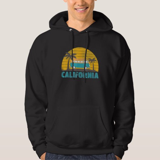 Great California Retro Surf Van Coast Driving Fami Hoodie (Vorderseite)