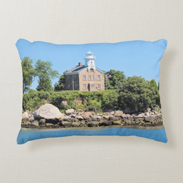 Great Captain Island Lighthouse Connecticut Pillow Zierkissen (Vorderseite)