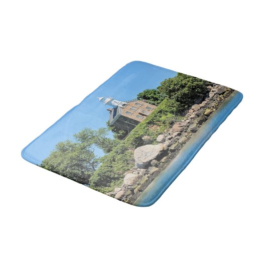 Great Captain Island Lighthouse, CT Bath Mat Badematte (Schrägansicht)