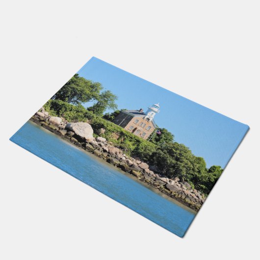 Great Captain Island Lighthouse, CT Door Mat Fußmatte (Schrägansicht)