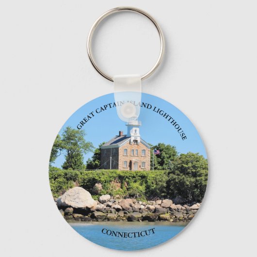 Great Captain Island Lighthouse, CT Keyring Schlüsselanhänger (Vorderseite)