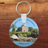 Great Captain Island Lighthouse, CT Keyring Schlüsselanhänger (Vorderseite)