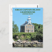 Great Captain Island Lighthouse, CT Postcard Postkarte (Vorne/Hinten)