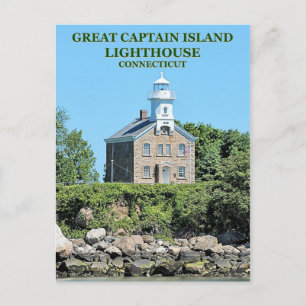 Great Captain Island Lighthouse, CT Postcard Postkarte