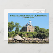 Great Captain Island Lighthouse, CT Postcard Postkarte (Vorne/Hinten)