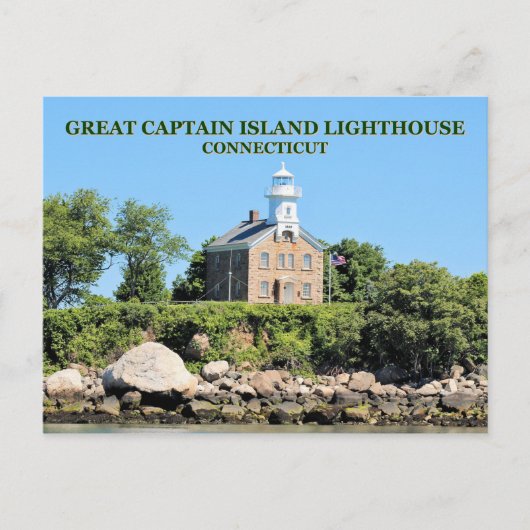 Great Captain Island Lighthouse, CT Postcard Postkarte (Vorderseite)