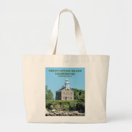 Great Captain Island Lighthouse, CT Tote Bag Jumbo Stoffbeutel