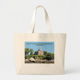 Great Captain Island Lighthouse, CT Tote Bag Jumbo Stoffbeutel