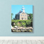 Great Captain Island Lighthouse CT Wrapped Canvas Leinwanddruck (Insitu (Holzboden))