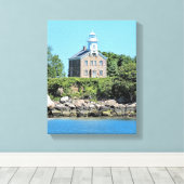 Great Captain Island Lighthouse CT Wrapped Canvas Leinwanddruck (Insitu (Holzboden))