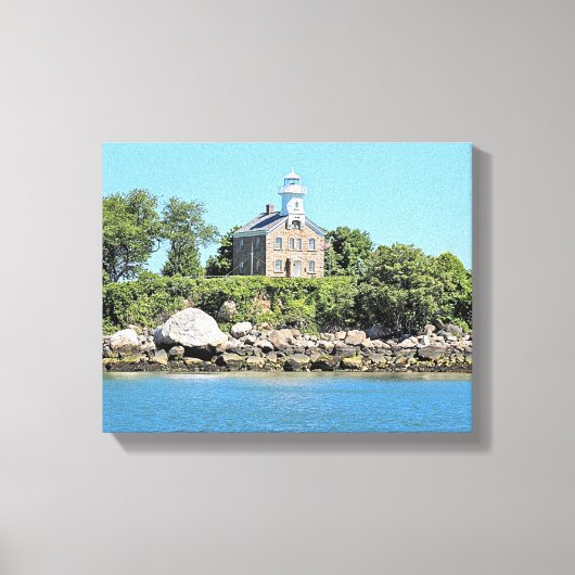 Great Captain Island Lighthouse CT Wrapped Canvas Leinwanddruck (Vorderseite)