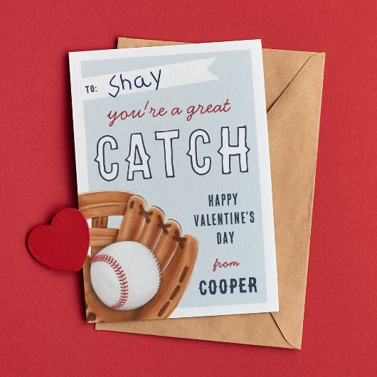 Great Catch Baseball Valentinstag Card Einladung