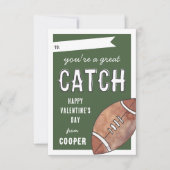 Great Catch Football Class Valentinstag Card Einladung (Vorderseite)