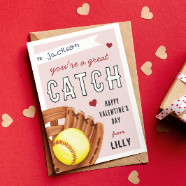 Great Catch Softball Valentinstag Card Einladung