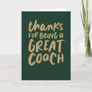 Great Coach Green Gold cool vielen Dank Karte