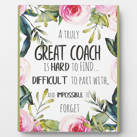 Great Coach typography Office decor Coach gift Fotoplatte (Vorderseite)