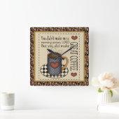 Great Coffee Clock Quadratische Wanduhr (Zuhause)
