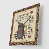 Great Coffee Clock Quadratische Wanduhr (Winkel)