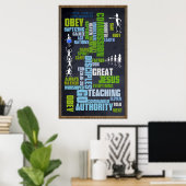 Great Commission Mathew 28 Chalkboard Poster (Heimbüro)