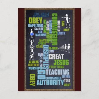Great Commission Mathew 28 Chalkboard Postkarte