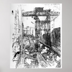 Great Cranes in Miraflores Lock - Joseph Pennell Poster