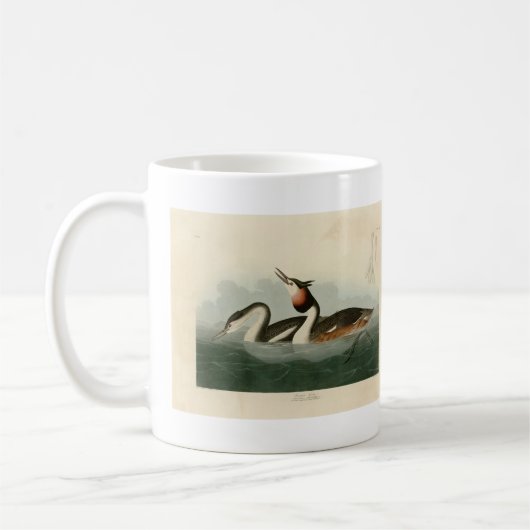 Great Crested Grebe - Audubons Vögel in Amerika Kaffeetasse (Links)
