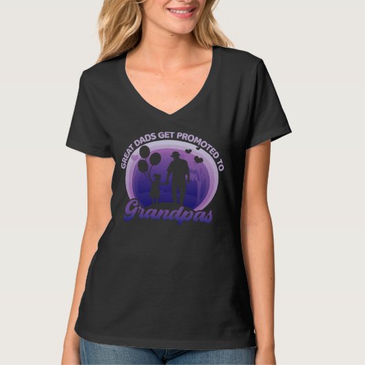 Great Dads Get Promoted To Grandpas Grandfathers T-Shirt (Vorderseite)