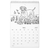 Great Dane 18-Month Coloring Personalized Kalender (Mär 2027)