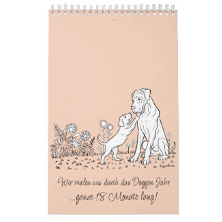 Great Dane 18-Month Coloring Personalized Kalender