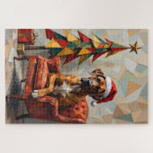 Great Dane Abstract Geometric Christmas Nap Hat Puzzle (Horizontal)