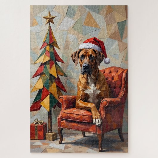Great Dane Abstract Geometric Christmas Nap Hat Puzzle (Vertikal)