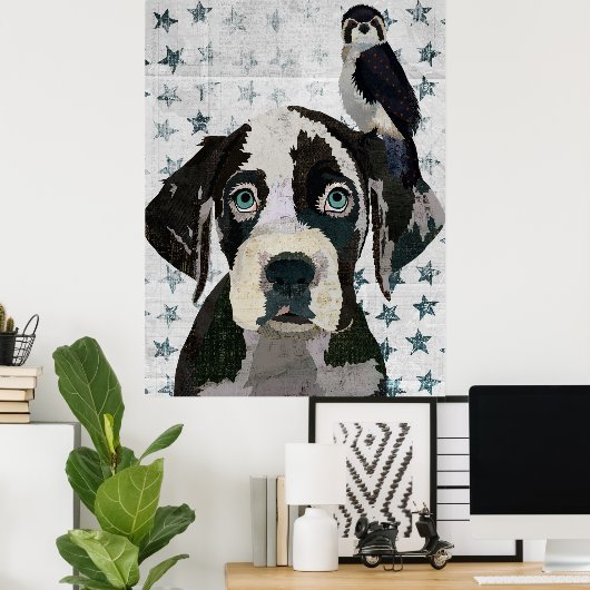 GREAT DANE AND FALCON POSTER (Heimbüro)