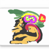 Great Dane and flowers  Aufkleber (Vorderseite)