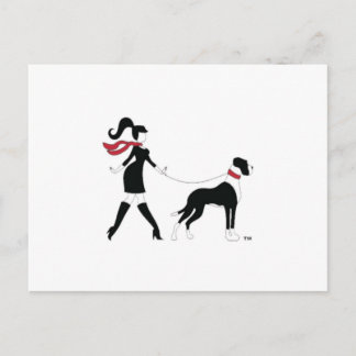 Great Dane and Girl Postkarte