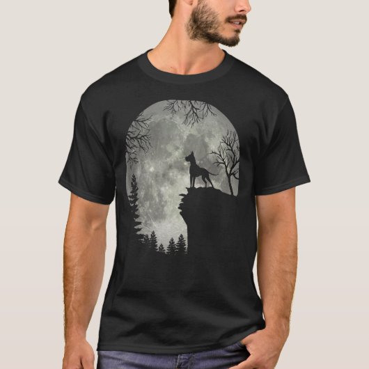 Great Dane and Moon Halloween Classic Halloween Mo T-Shirt (Vorderseite)