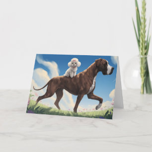 Great Dane and Poodle Card Karte