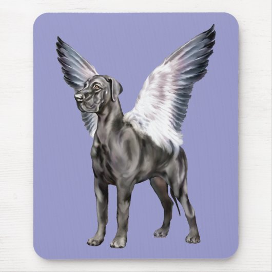 Great Dane Angel Black UC Mousepad (Vorne)
