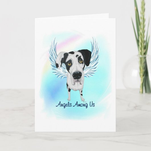 Great Dane Angel Hund Pet Loss Sympathie Karte (Vorderseite)